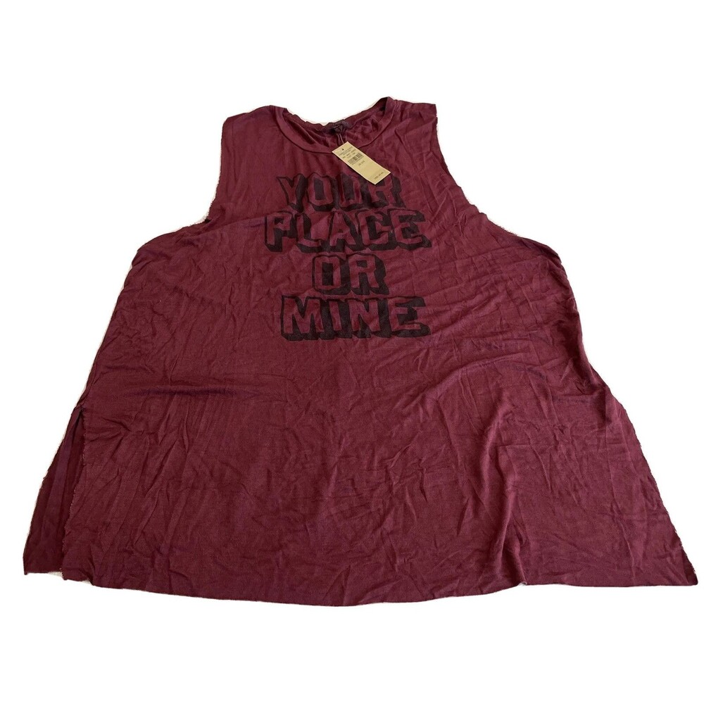 American Eagle Don't Ask Me Why "YOUR PLACE OR MINE" Top Size O/S Sleeveless